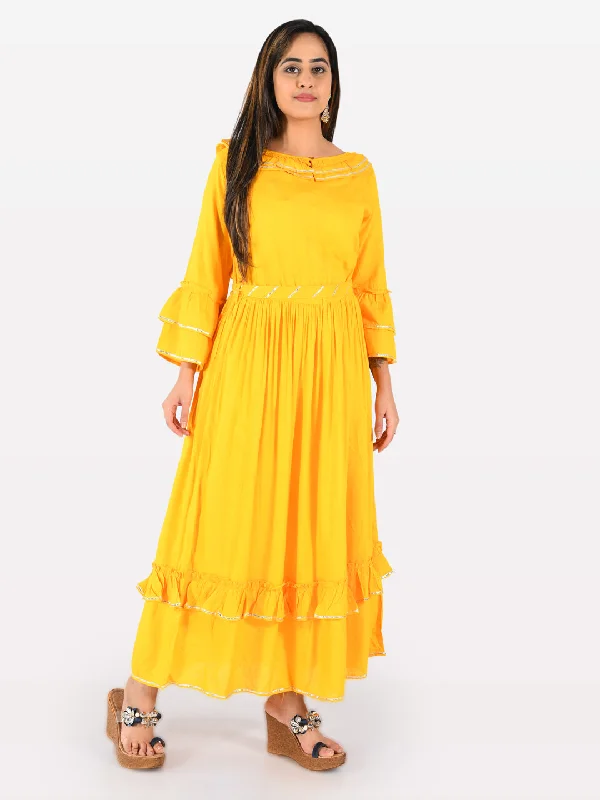 Neeru's Yellow Fit & Flare Kurta