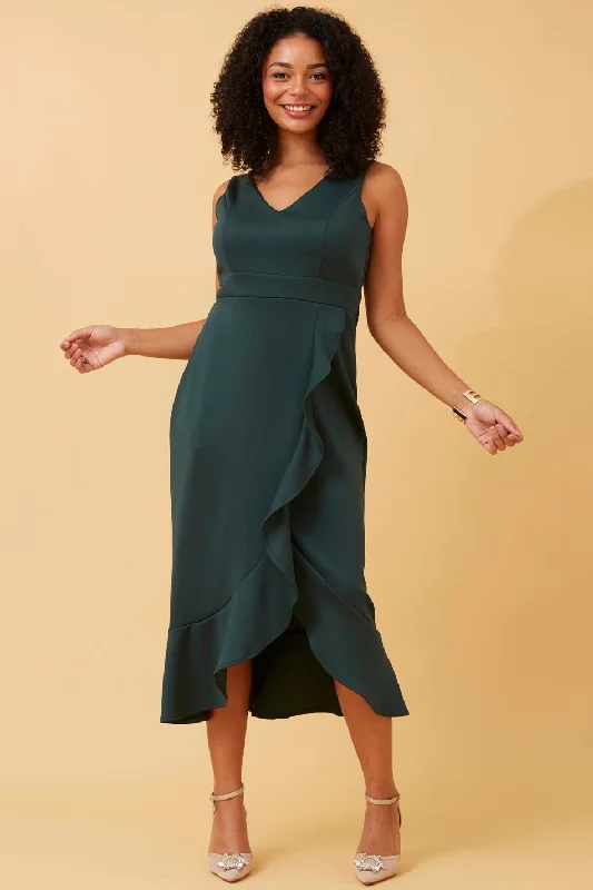 ARIELLE SCUBA MIDI DRESS