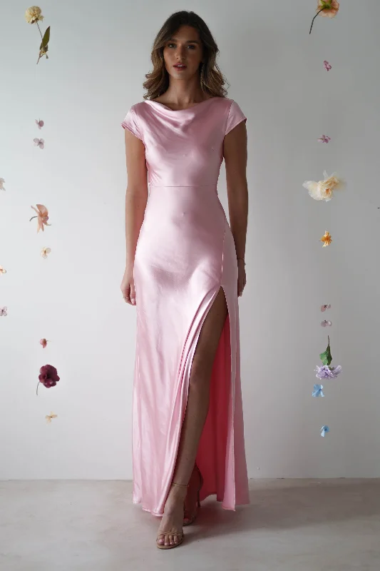 Ramona Soft Satin Maxi Dress | Pink