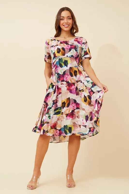 DREE ABSTRACT PRINT MIDI DRESS