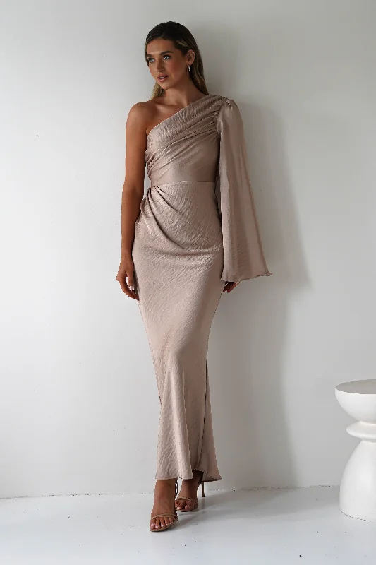 Elegance Silky Maxi Dress | Mocha