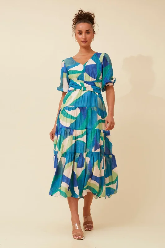 GIZETTE ABSTRACT PRINT MAXI DRESS