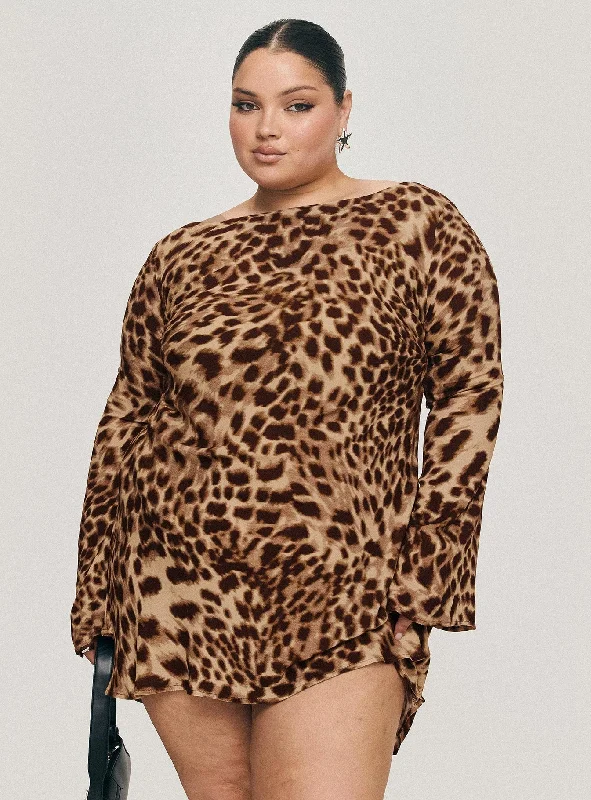 Halo Bias Mini Dress Leopard Curve