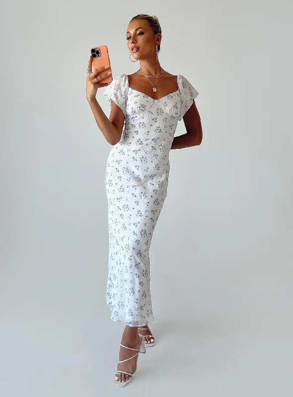 Hera Maxi Dress White Floral