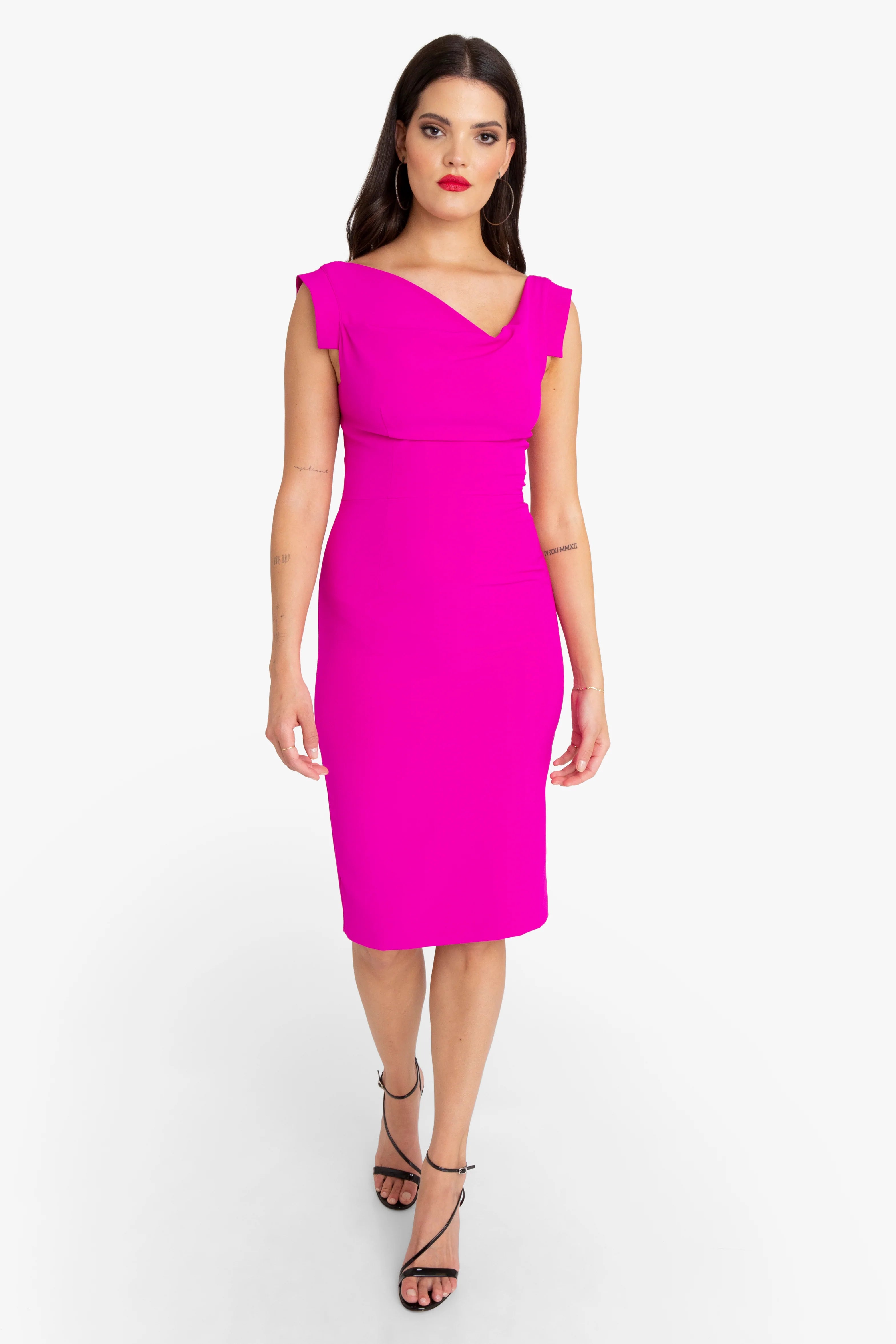 Jackie O Sheath Dress - Vibrant Pink