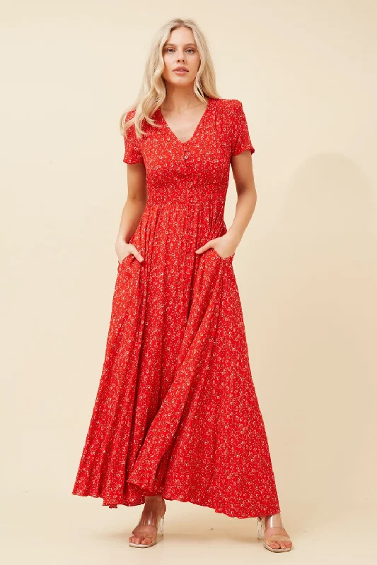 MEGAN DITSY FLORAL MAXI DRESS