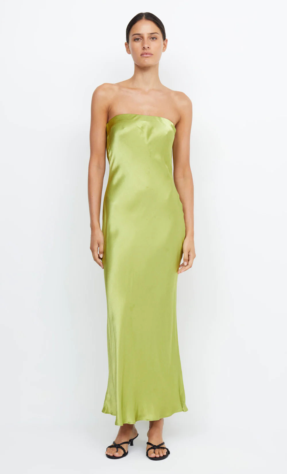 Moon Dance Strapless Dress - Chartreuse Green