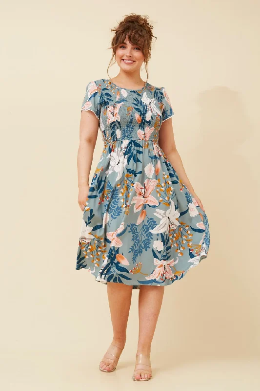 SAMOA FLORAL MIDI DRESS