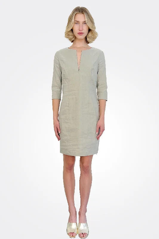 Sleeve Sheath Dress - Khaki