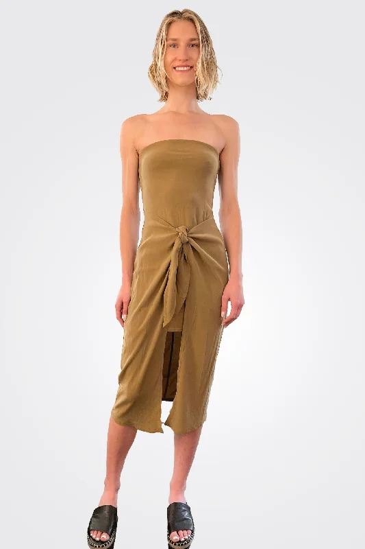 Strapless D.K. Wrap Dress - Sandstone