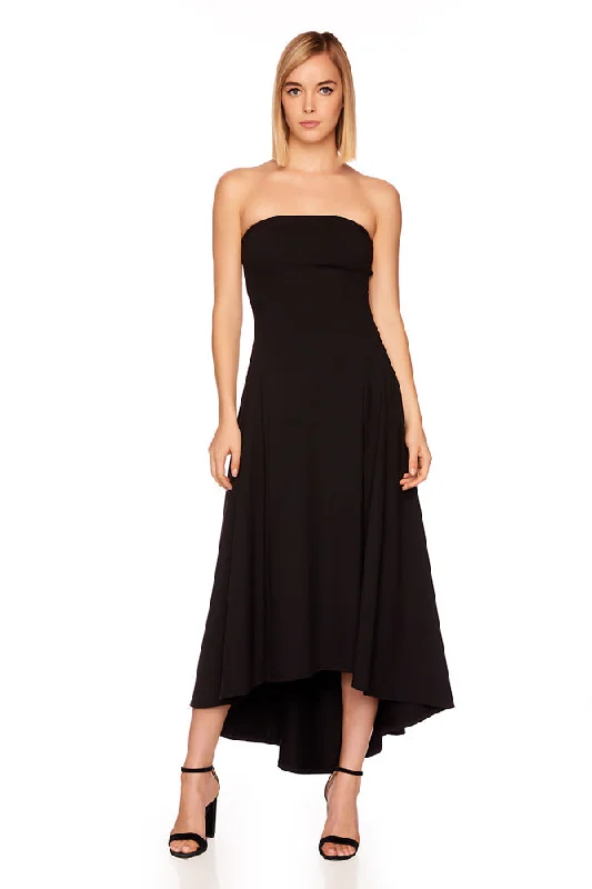 Strapless High Low Dress - Black