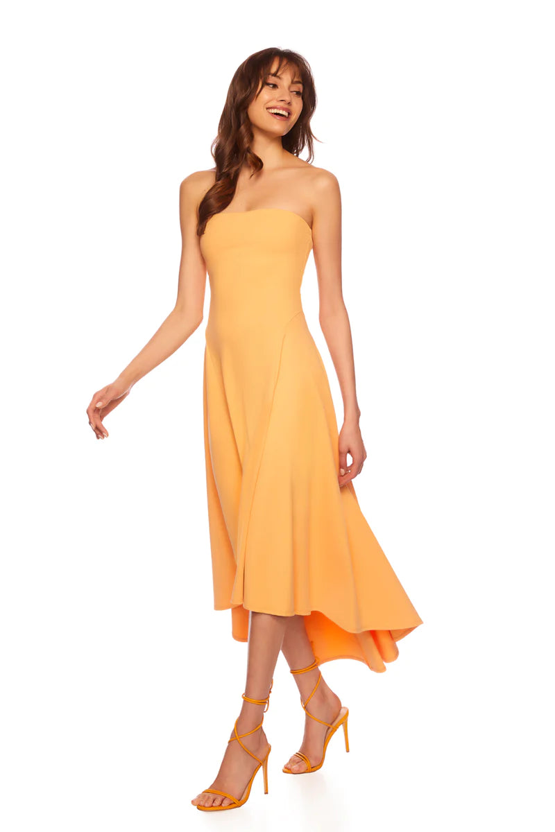 Strapless High Low Dress - Cantaloupe