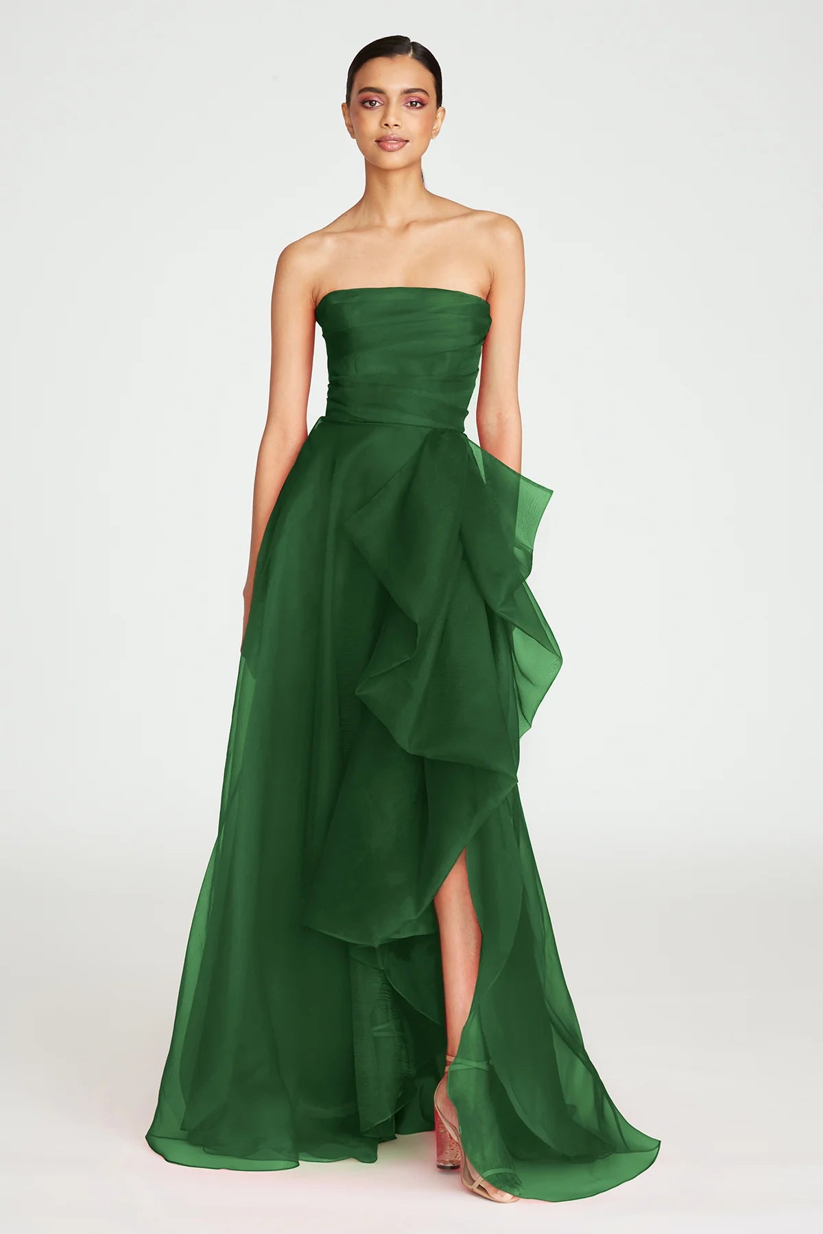 Teresa Strapless Draped Gown - Thorn