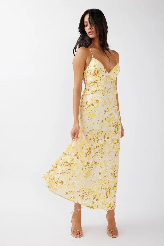 True Divine Strappy Back Maxi Dress Floral Sun