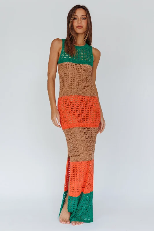 Wild Thing Crochet Maxi Dress Green