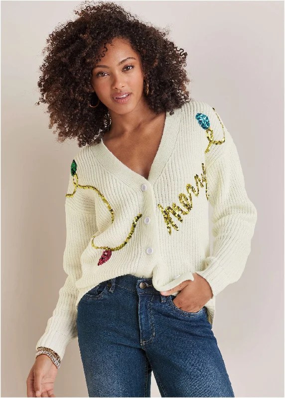 Merry Sequined Sweater - Off White